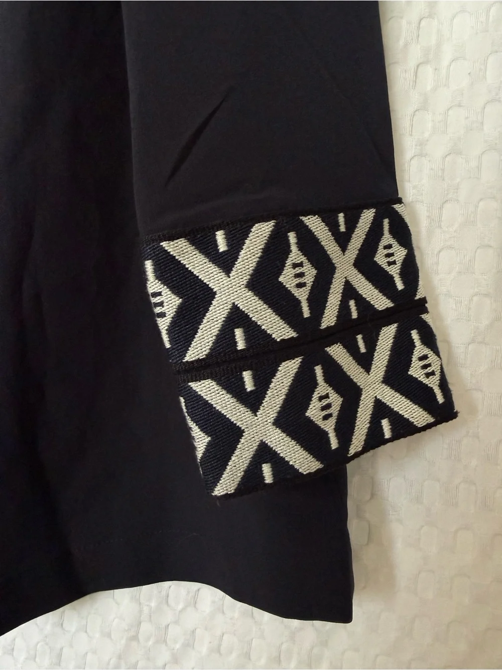 Tory Burch Tunic with Taping Navy Geometric Trim NWT Size 6